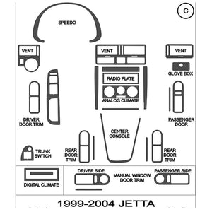 1999-2004 Volkswagen Jetta Wood Grain Dash Trim Kit Direct Car Trim