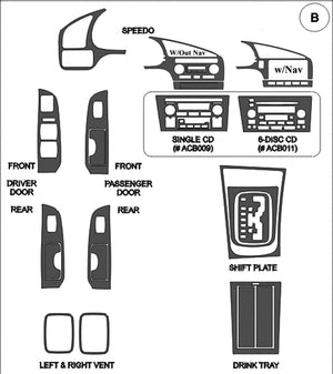 2001-2003 Acura TL Real Carbon Fiber Dash Trim Kit
