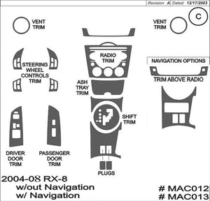 2004-2008 Mazda RX-8 Real Carbon Fiber Dash Trim Kit