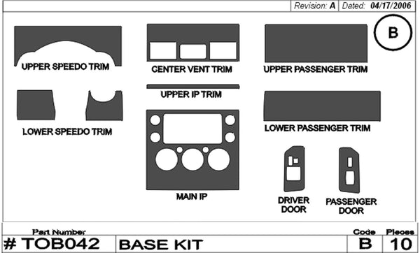 2006-2009 Toyota FJ Cruiser Real Carbon Fiber Dash Trim Kit