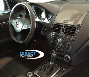 2008-2011 Mercedes Benz C Class Sedan Real Carbon Fiber Dash Trim Kit