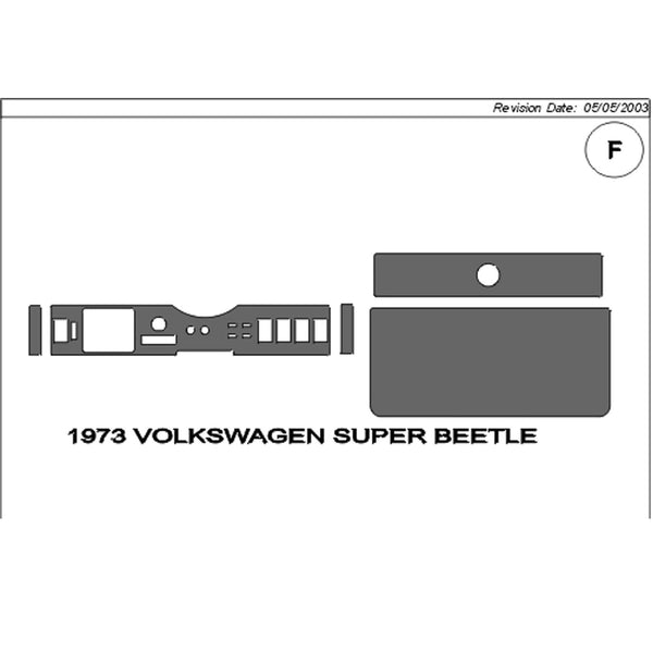 1973 Volkswagen SUPER Beetle Real Brushed Aluminum Dash Trim Kit