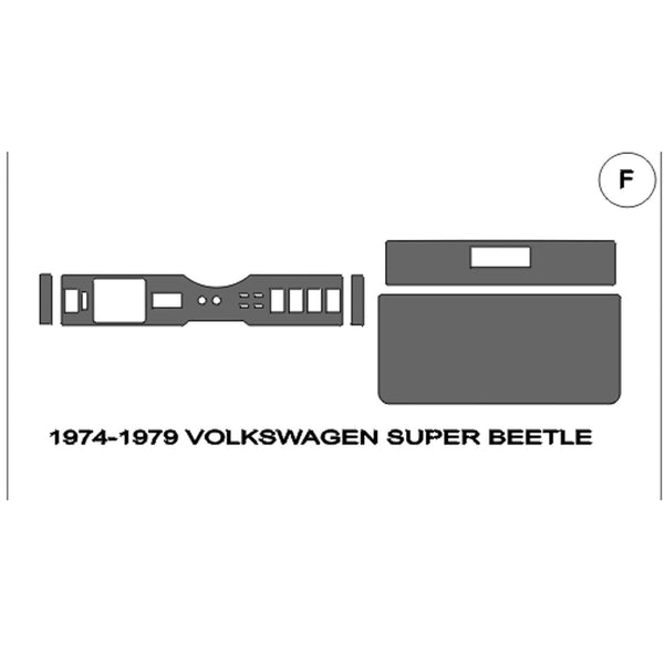 1974-1979 Volkswagen SUPER Beetle Real Carbon Fiber Dash Trim Kit