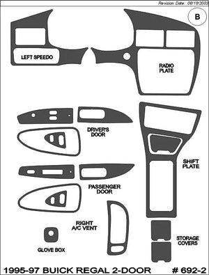1995-1997 Buick Regal Wood Grain Dash Trim Kit