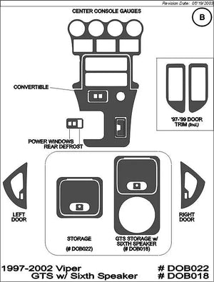 1997-2002 Dodge Viper Real Carbon Fiber Dash Trim Kit