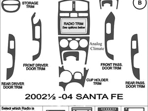 2002-2004 Hyundai Santa Fe Real Carbon Fiber Dash Trim Kit