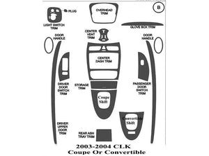 2003-2004 Mercedes Benz CLK Real Brushed Aluminum Dash Trim Kit