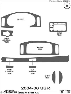 2003-2006 Chevrolet SSR Real Carbon Fiber Dash Trim Kit