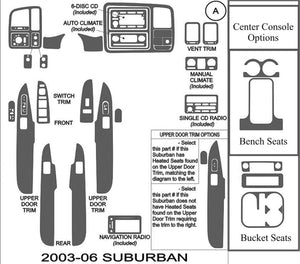 2003-2006 Chevrolet Suburban XL Real Carbon Fiber Dash Trim Kit