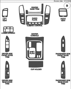2003-2008 Toyota Landcruiser Real Brushed Aluminum Dash Trim Kit
