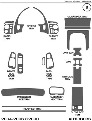 2004-2009 Honda S2000 Real Carbon Fiber Dash Trim Kit