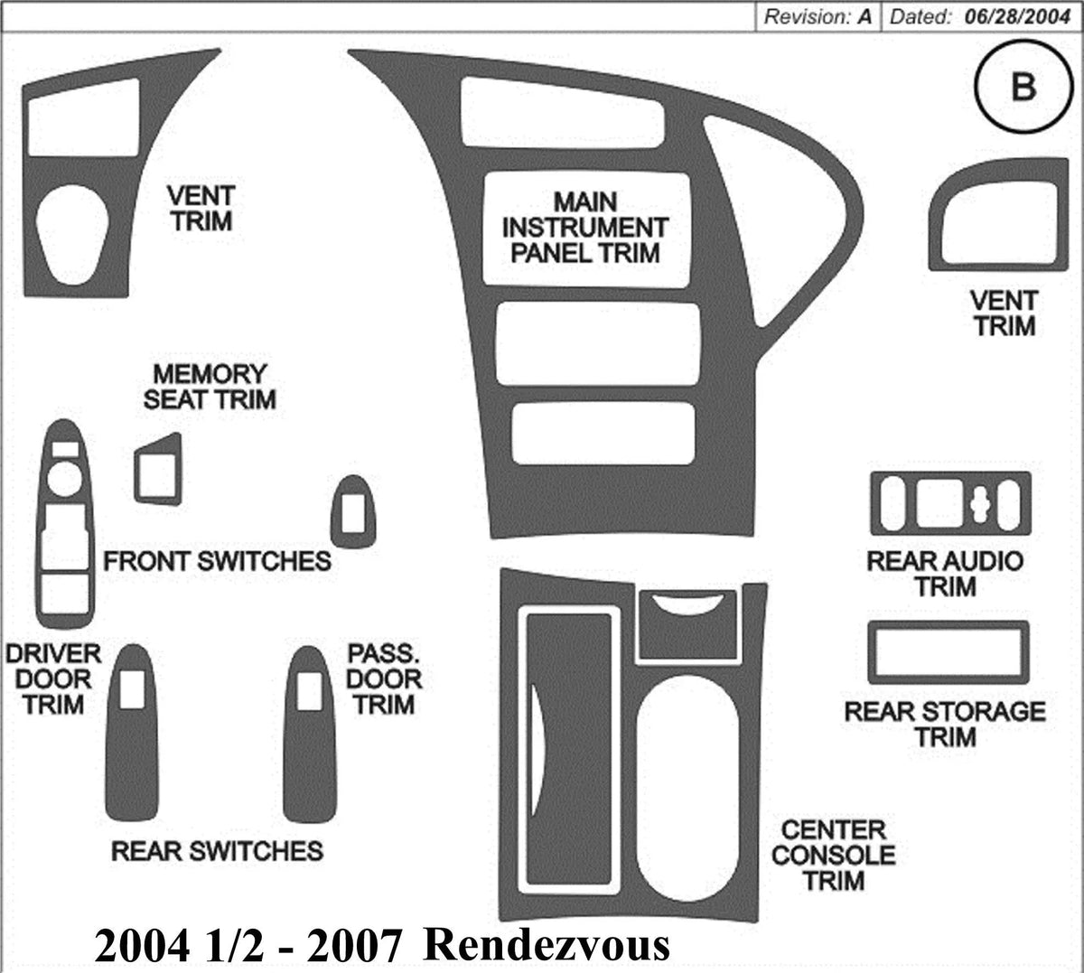 BUICK RENDEZVOUS INTERIOR DASH TRIM KITS - Direct Car Trim