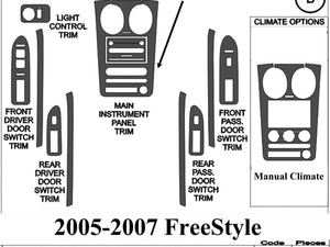 2005-2007 Ford FreeStyle Real Brushed Aluminum Dash Trim Kit