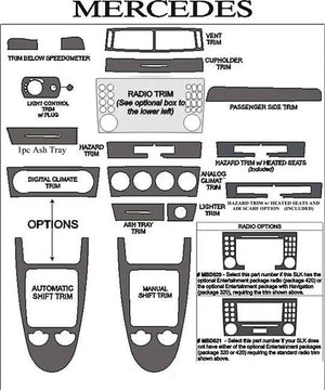 2005-2008 Mercedes Benz SLK Real Carbon Fiber Dash Trim Kit