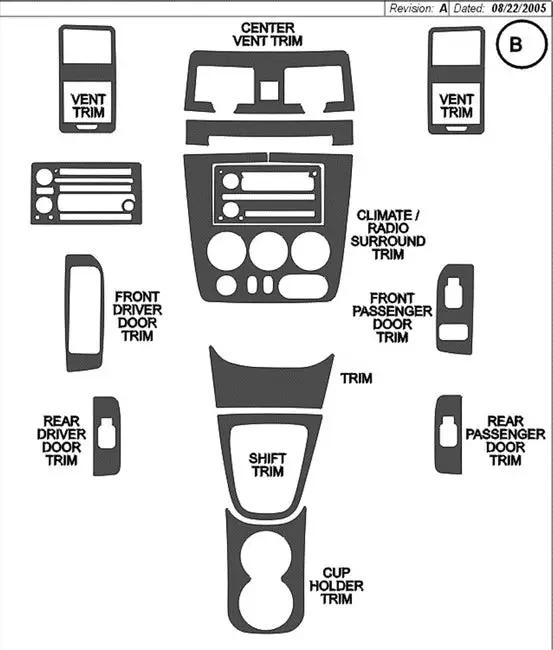 Trim Code Hum 2006-2010 Hummer H3 Real Carbon Fiber Dash Trim Kit