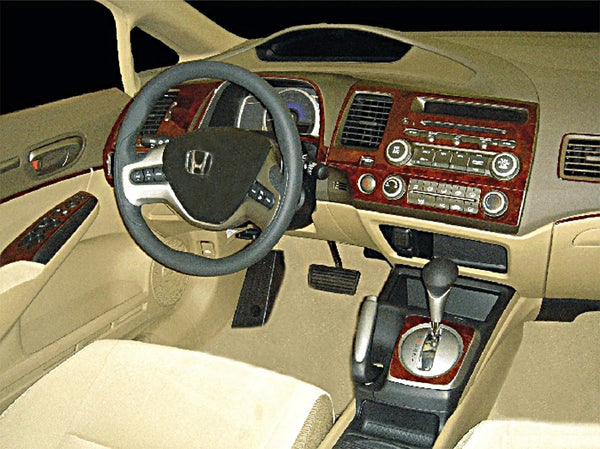 2006-2011 Honda Civic Wood Grain Dash Trim Kit