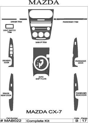 2007-2008 Mazda CX-7 Wood Grain Dash Trim Kit