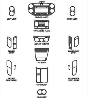 2008-2009 Volkswagen Tiguan Wood Grain Dash Trim Kit