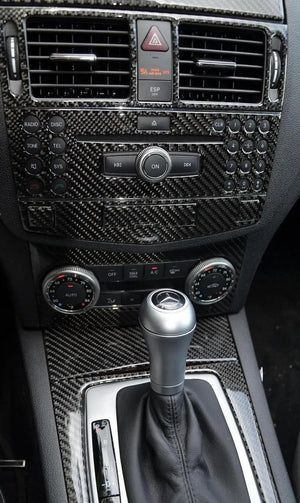 2008-2011 Mercedes Benz C-Class Sedan Complete Real Carbon Fiber Dash Trim Kit
