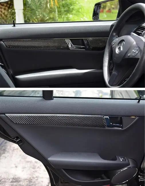 2008-2011 Mercedes Benz C-Class Sedan Real Carbon Fiber Interior Door Trim Kit