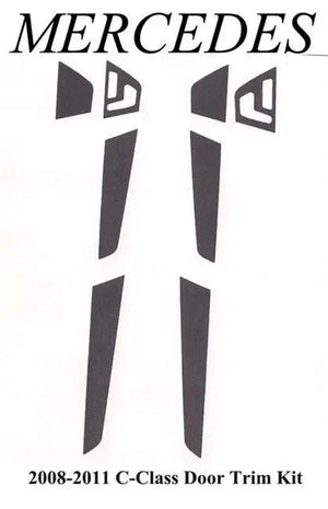 2008-2011 Mercedes Benz C-Class Sedan Real Carbon Fiber Interior Door Trim Kit