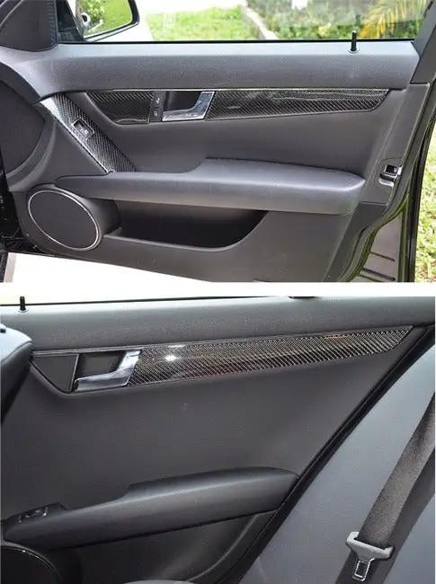 2008-2011 Mercedes Benz C-Class Sedan Real Carbon Fiber Interior Door Trim Kit
