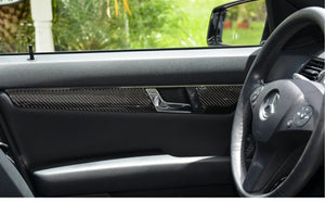 2008-2011 Mercedes Benz C-Class Sedan Real Carbon Fiber Interior Door Trim Kit