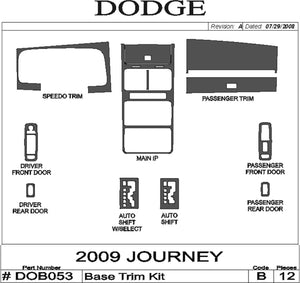 2009+ Dodge Journey Real Brushed Aluminum Dash Trim Kit