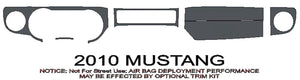 2010-2014 Ford Mustang Real Brushed Aluminum Upper Dash Trim Kit
