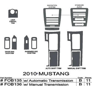 2010-2014 Ford Mustang Real Carbon Fiber Dash Trim Kit